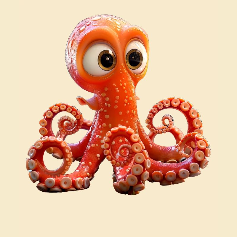 Octopus Small Octopus Cuttlefish Cute Octopus