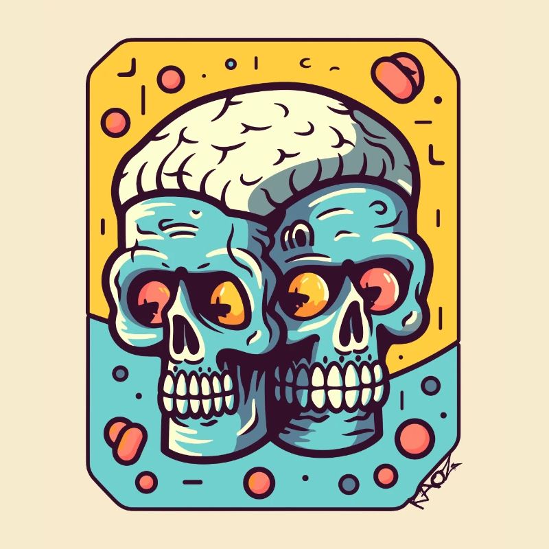 Twin Head Brain Zombies
