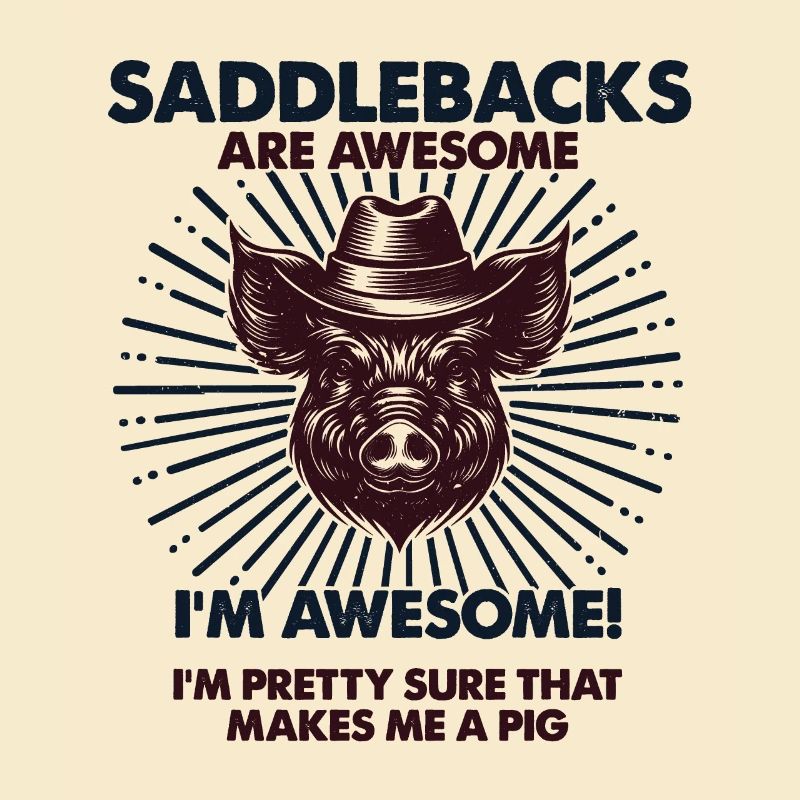 Cochon Papa Maman - Fermier Saddleback