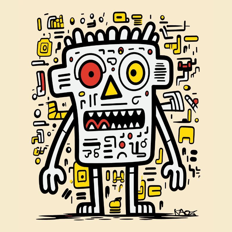 Abstract Funny Pop Art -- Monster