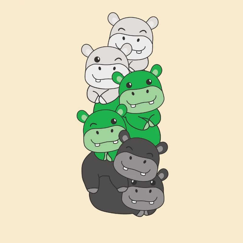 Neutrois Flag Pride LGBTQ cute hippo