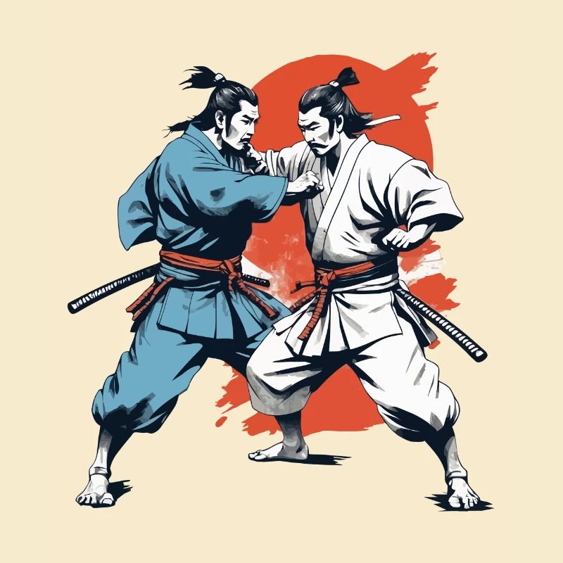 Samurai Picture Retro Samurai Ukiyo-E Vintage Design