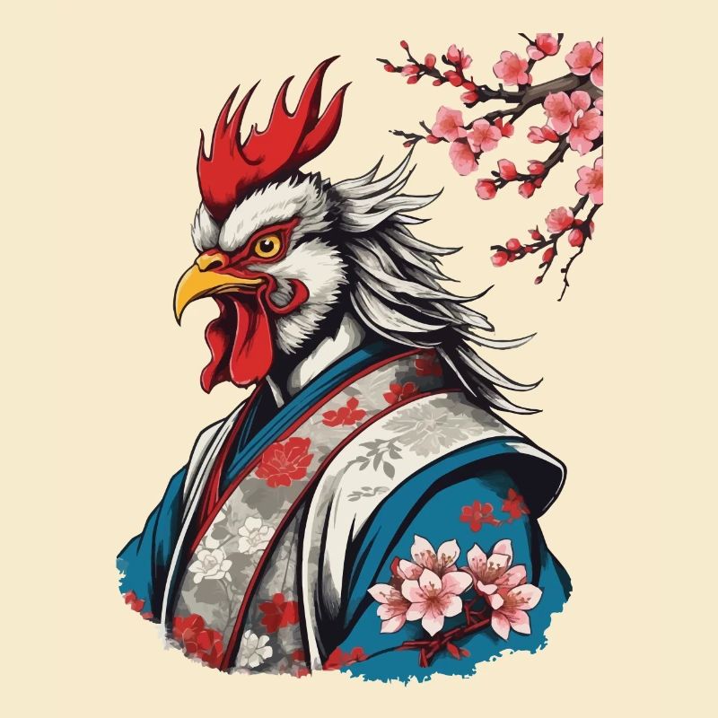 Samouraï dans un design rétro de style ukiyo-e