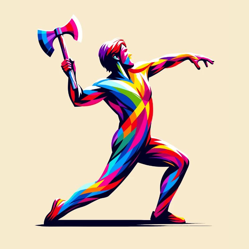 Pop Art Axe Throwing Hatchet Thrower Axes