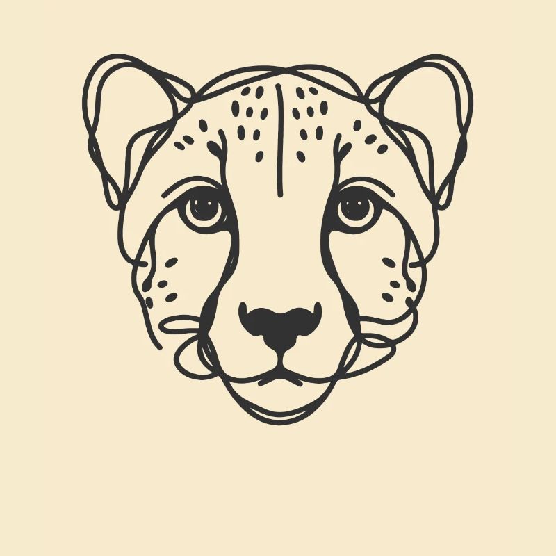 Line Art Dad Mom - Cheetah
