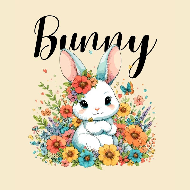 Lapin Lapin Maman Pâques Lapin De Pâques Fleurs Mignon