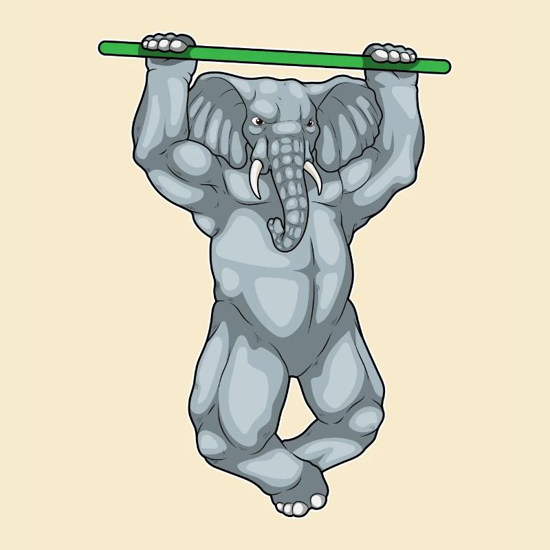 Elephant Bodybuilder Pull-Ups Bodybuilding