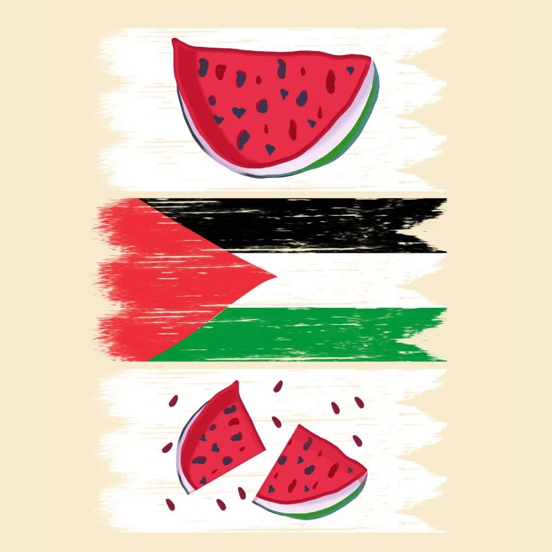 Drapeau de la Palestine avec pastèque