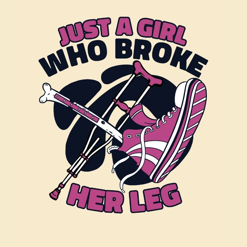 Nur ein Mädchen, das sich ein Bein gebrochen hat, Knochen gebrochen