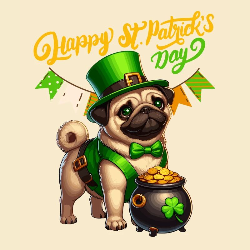 Carlin St Patrick Chien Mignon Irlande Shamrock Fun