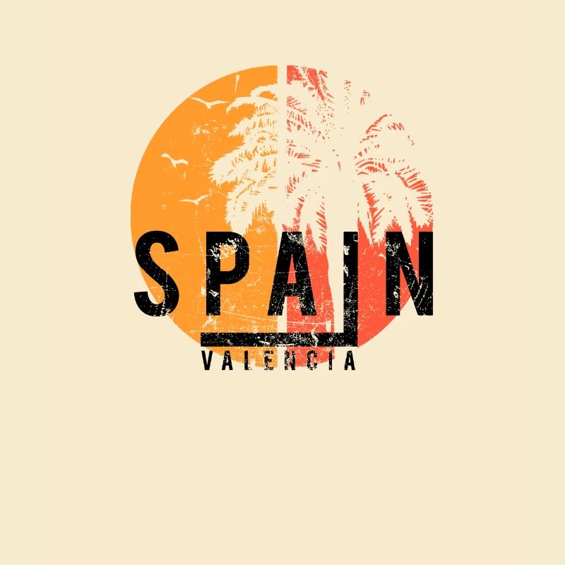 Artistic Valencia Spain Cool Palm Tree Vacation