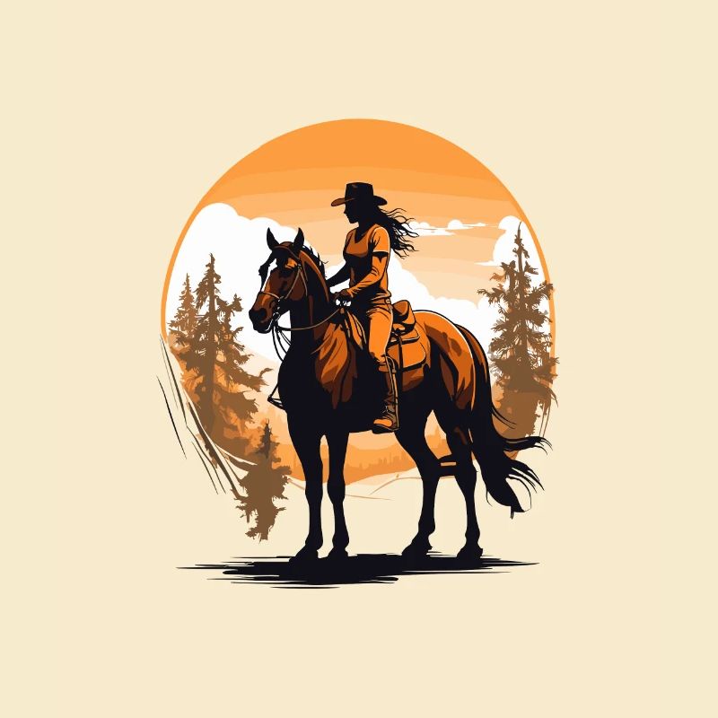 Conception de cavalier emblématique de chevaux esthétiques