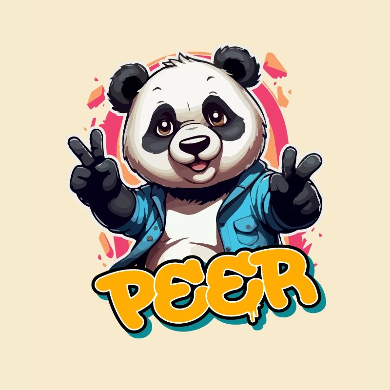 PEER - Beau nom de garçon avec un panda cool
