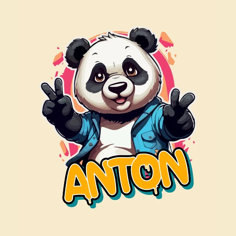 ANTON - Handsome Boy Name With Cool PANDA