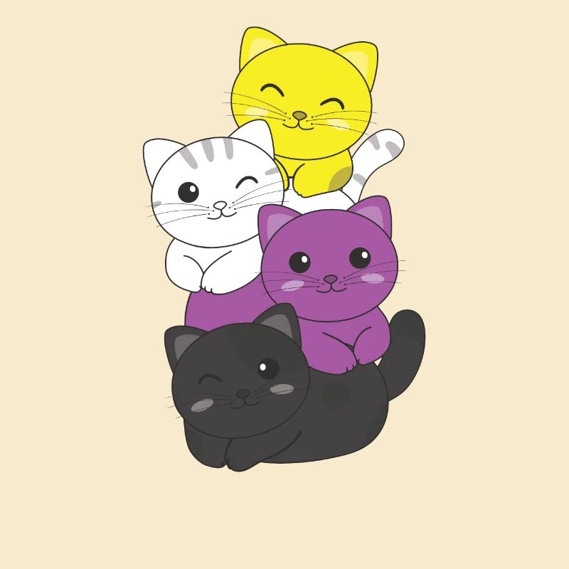 Nonbinary Flag Non Binary Pride LGBTQ süße Katze