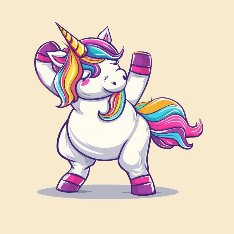 Regenbogenzauber Einhorn Pose