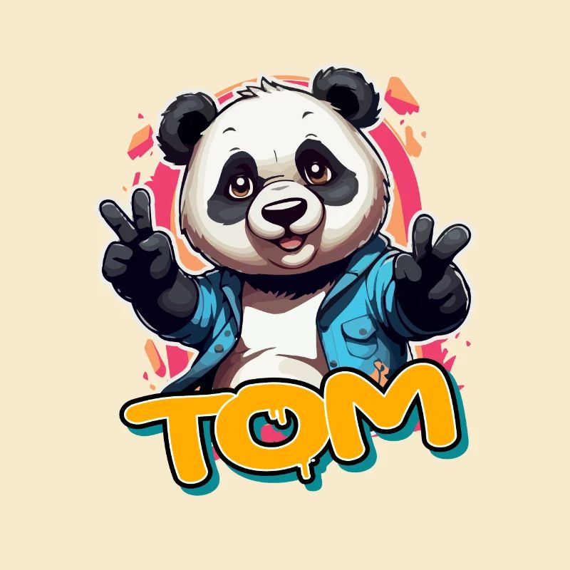 TOM - Beau nom de garçon avec Panda cool