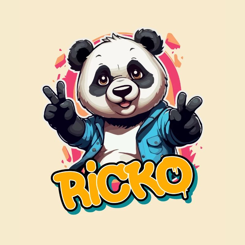 RICKO - Beau nom de garçon avec Panda cool