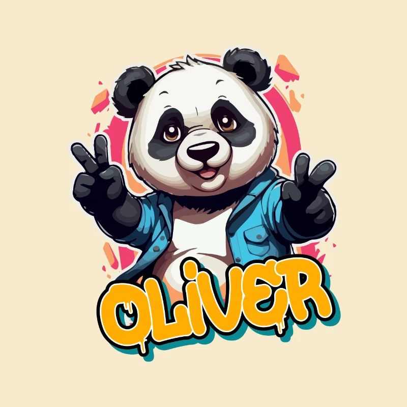 OLIVER - Beau nom de garçon avec Cool Panda