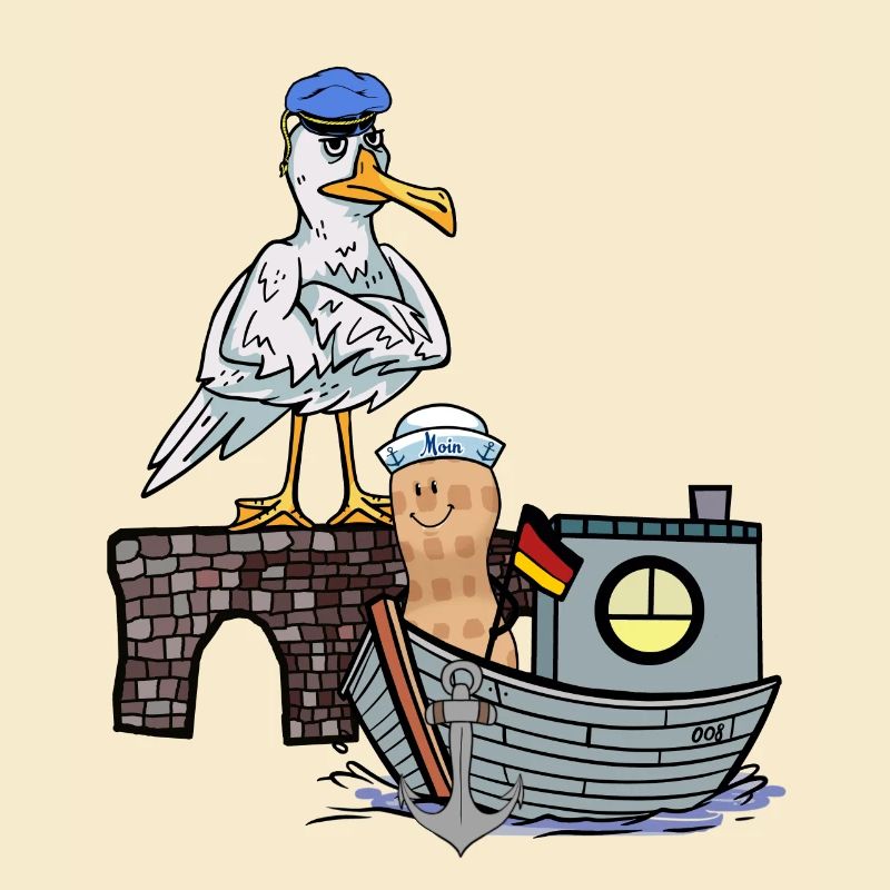 Möwe Maritim Vogel Seemann Boot Erdnuss Schiff