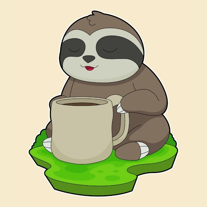 Faultier Tasse Kaffee