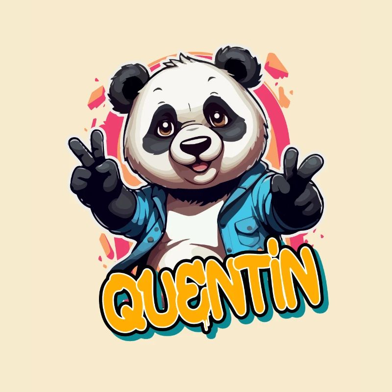 QUENTIN - Handsome Boy Name with Cool Panda