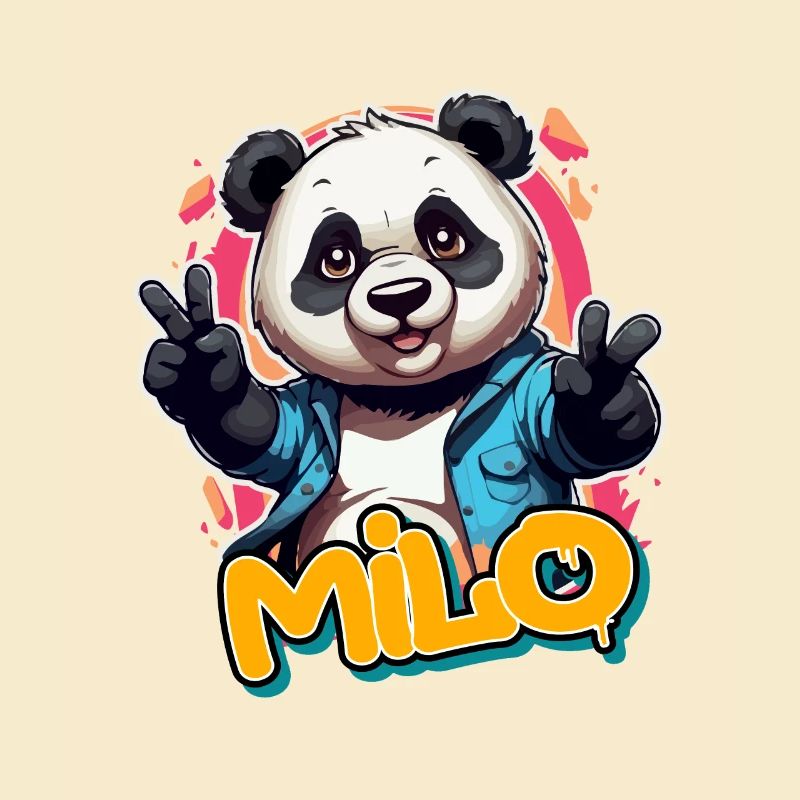MILO - Beau nom de garçon avec Cool Panda