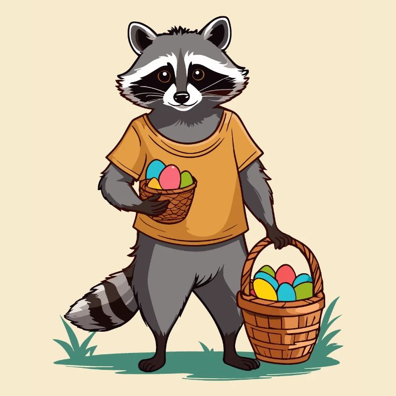 Funny Raccoon Costume Cute Easter Eggs