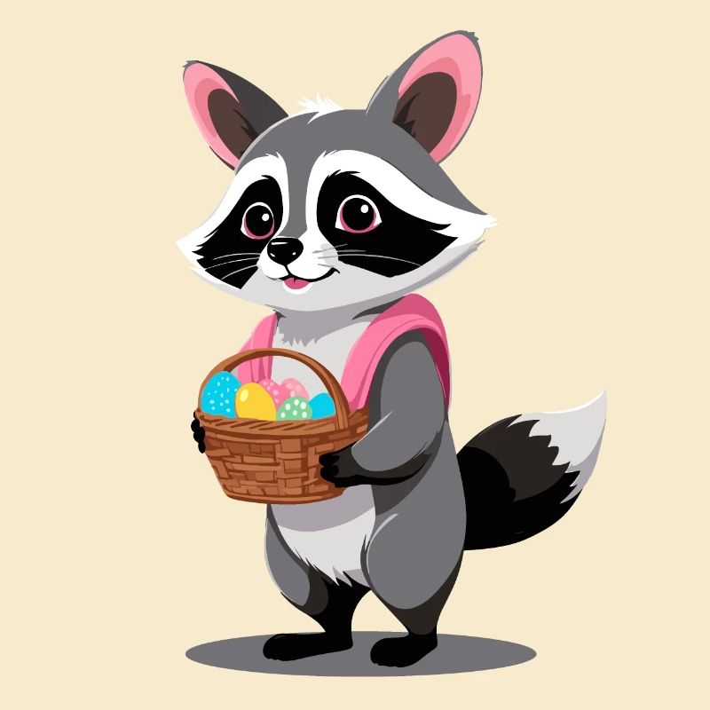 Funny Raccoon Costume Cute Easter Eggs
