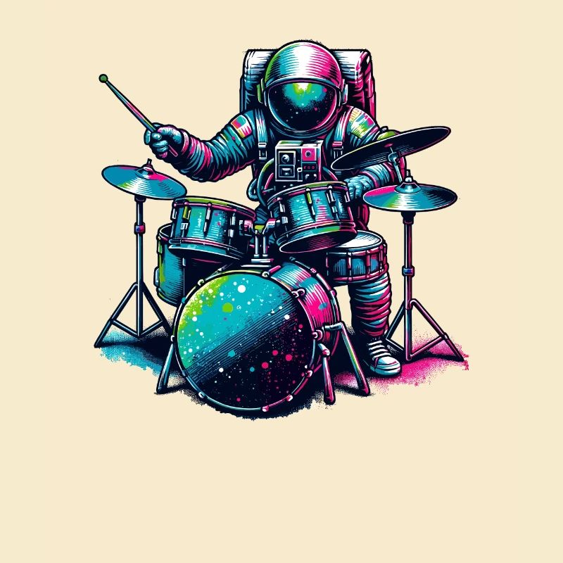 Astronaut Playing Drums Drum Drummer Drumming