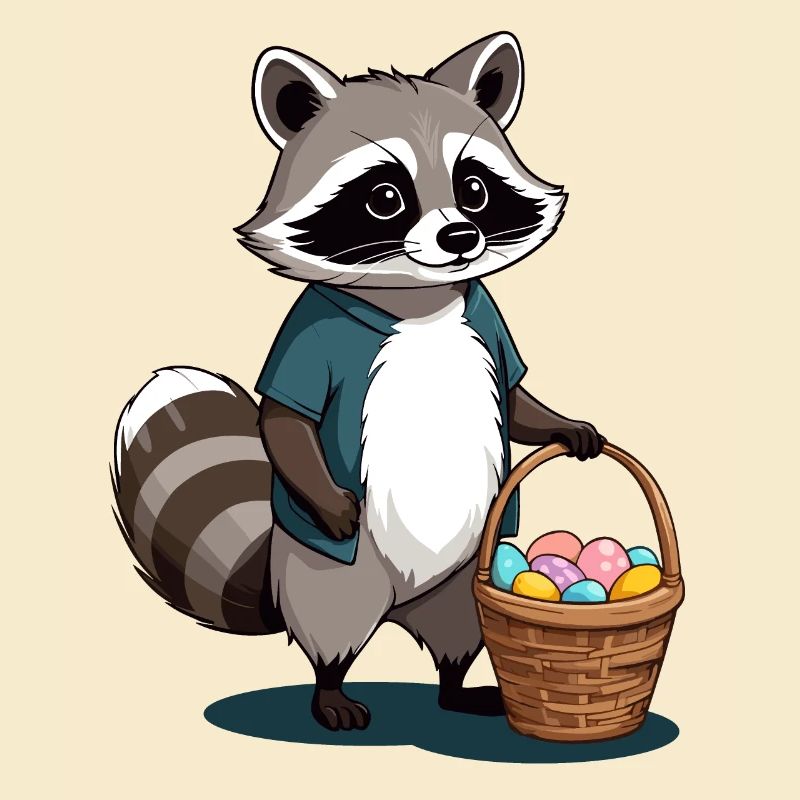 Funny Raccoon Costume Cute Easter Eggs