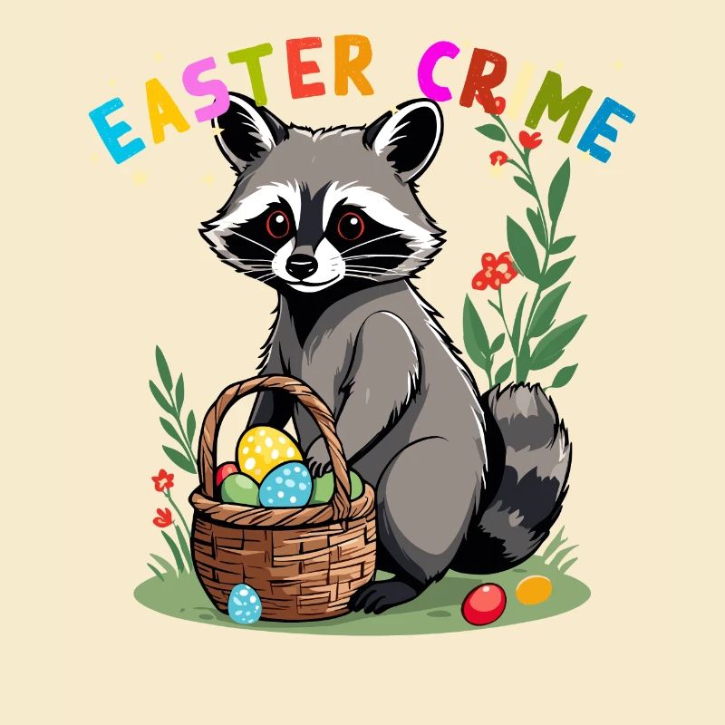 Funny Raccoon Costume Cute Easter Eggs