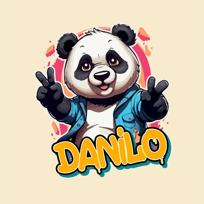 DANILO - Handsome Boy Name with Cool Panda