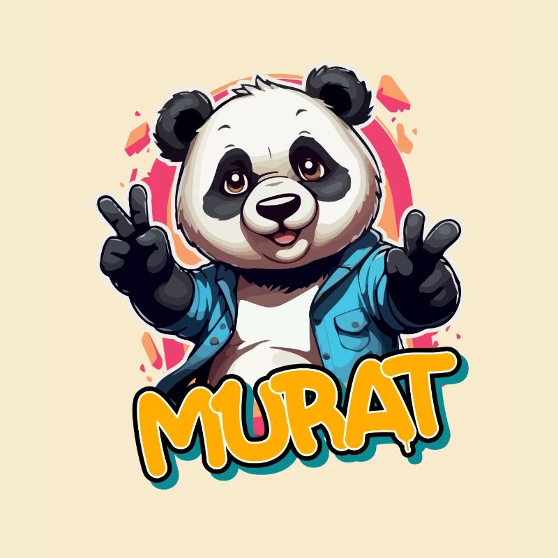 MURAT - Handsome boy name with cool panda
