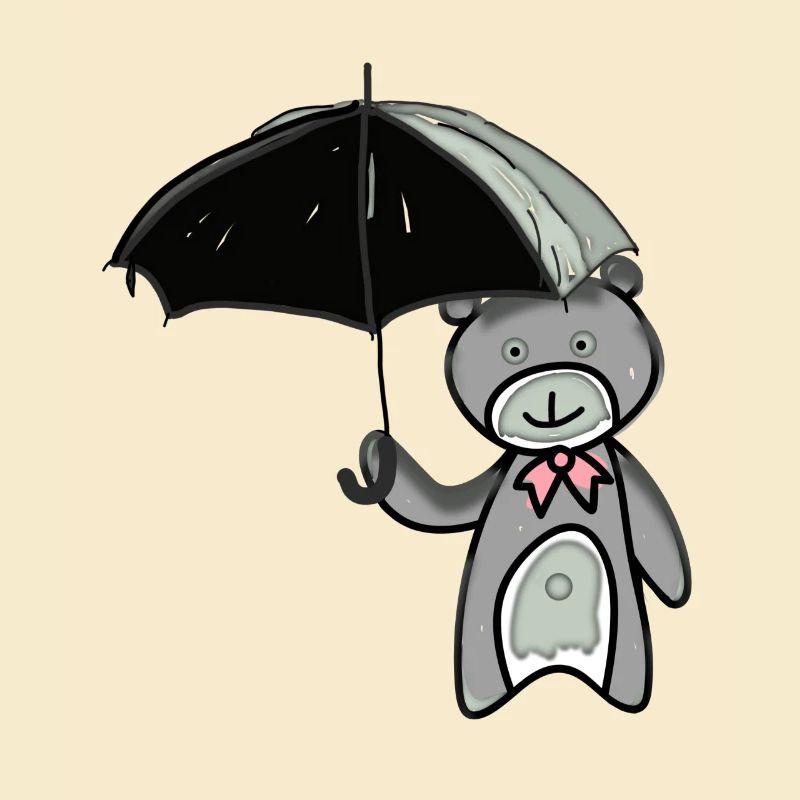 Teddybär mit Regenschirm