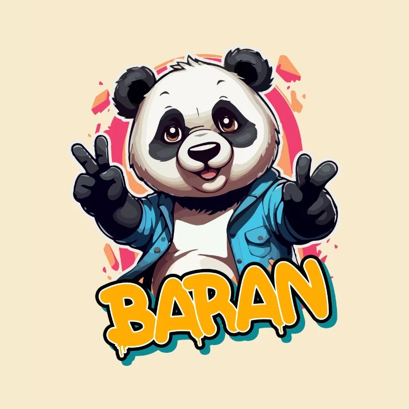 BARAN - Handsome boy name with cool panda
