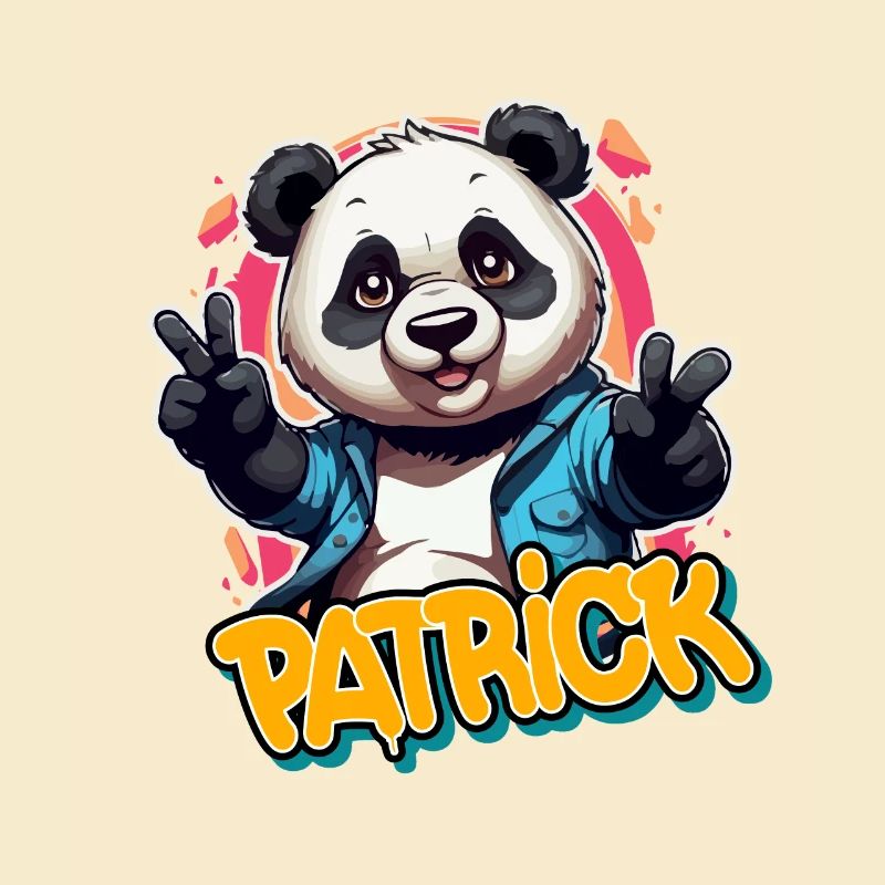 PATRICK - Beau nom de garçon avec Cool Panda