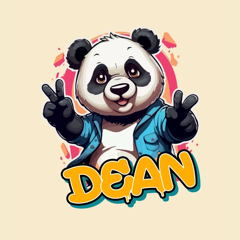 DEAN - Beau nom de garçon avec un panda cool