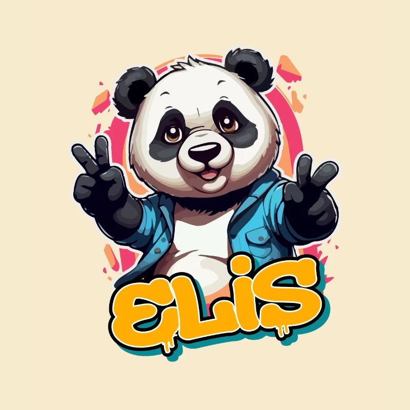 ELIS - Handsome Boy Name with Cool Panda