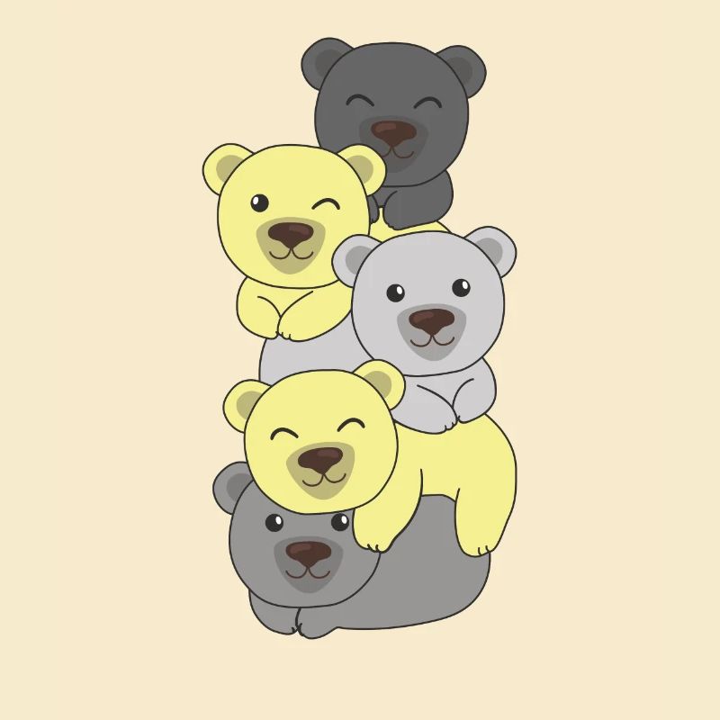 Perigender Flag Pride LGBTQ Cute Bear Stack