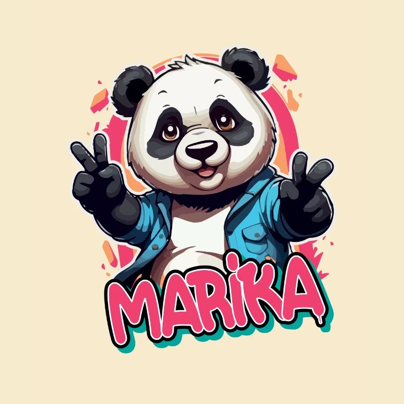 MARIKA - Schöner Mädchen Name mit coolem Panda