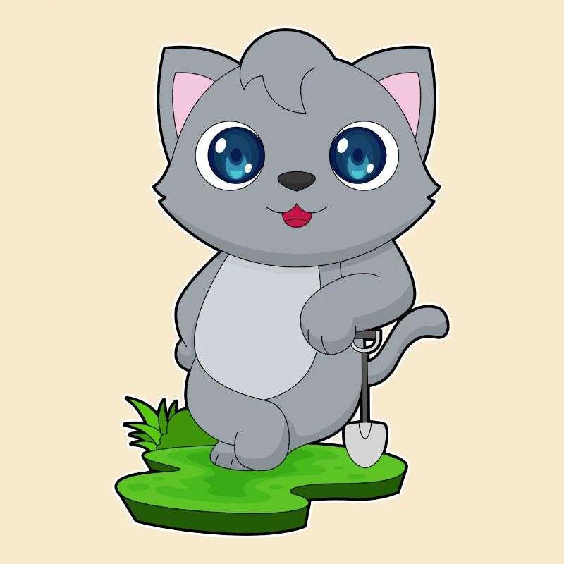 Katze Schaufel