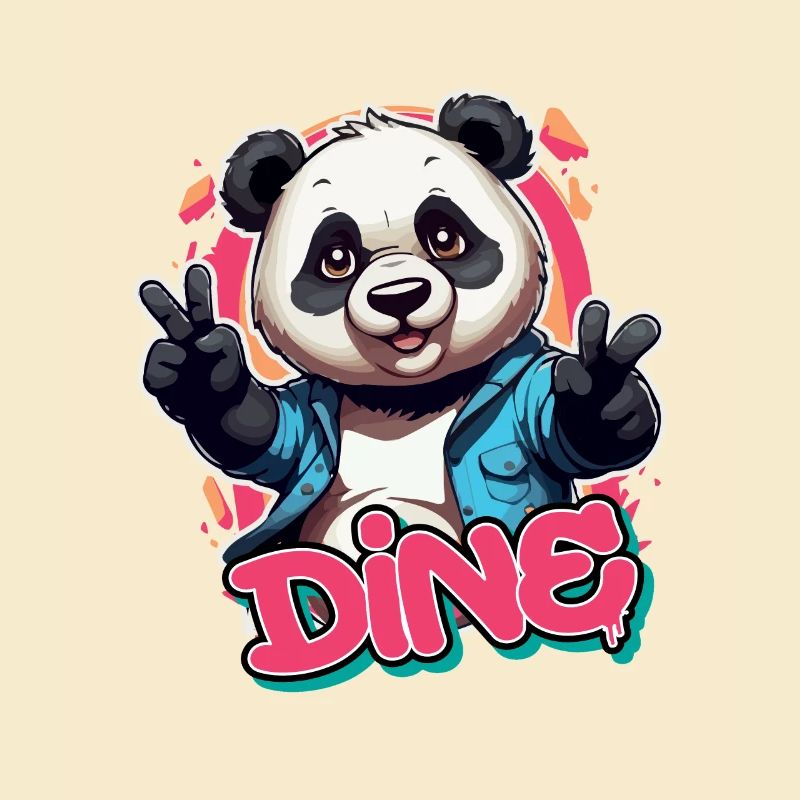 DINE - Schöner Mädchen Name mit coolem Panda
