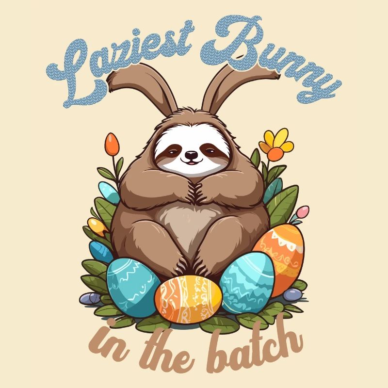 Funny Saying Sloth Easter Bunny Iconic