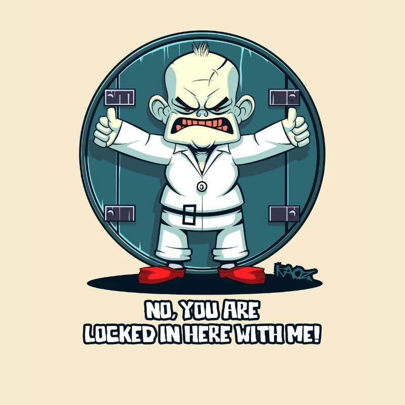 Ihr seid mit mir eingesperrt, ein Wahnsinniger Typ