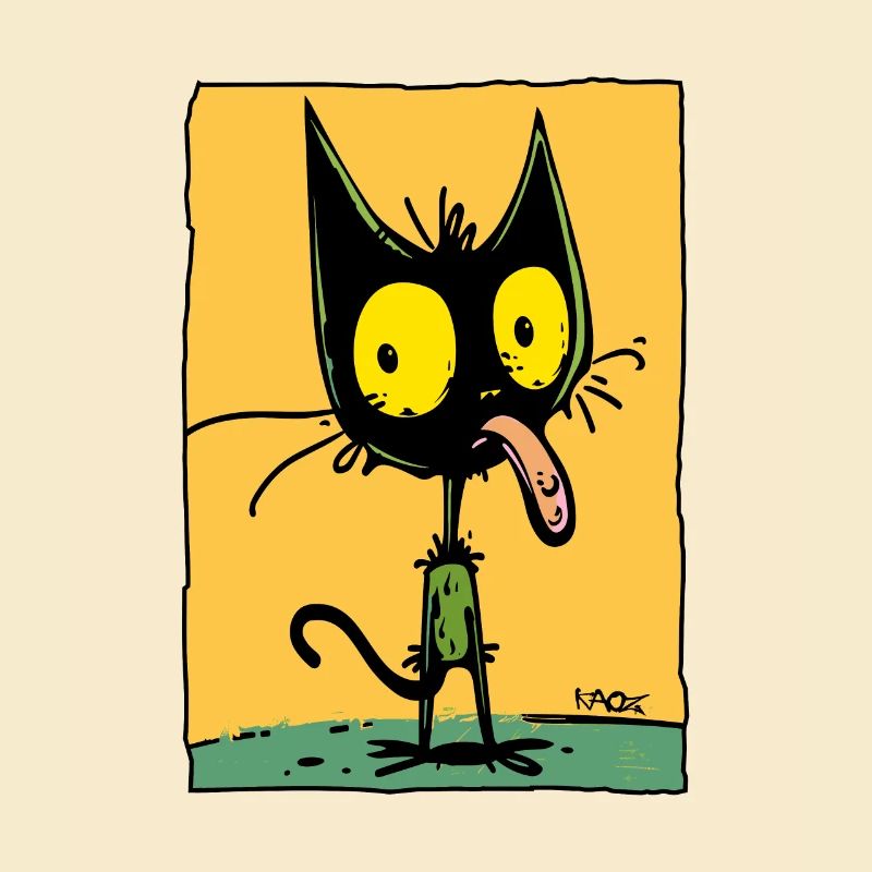 Le chat de dessin animé coquin le plus cool, chat drôle