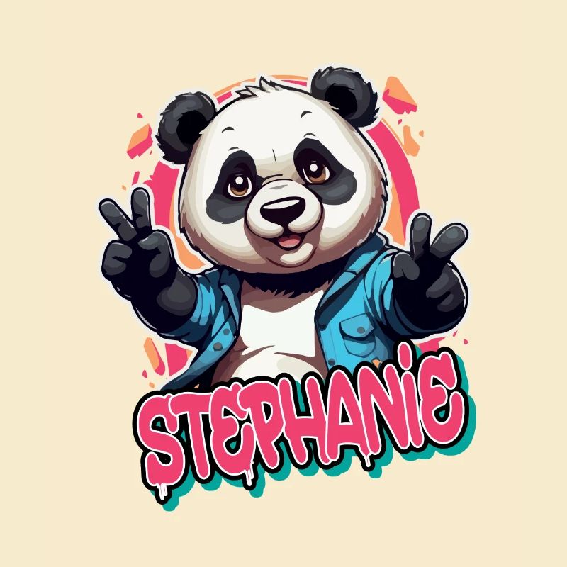 STEPHANIE - Schöner Mädchen Name mit coolem Panda