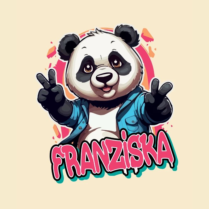 FRANZISKA - Schöner Mädchen Name mit coolem Panda