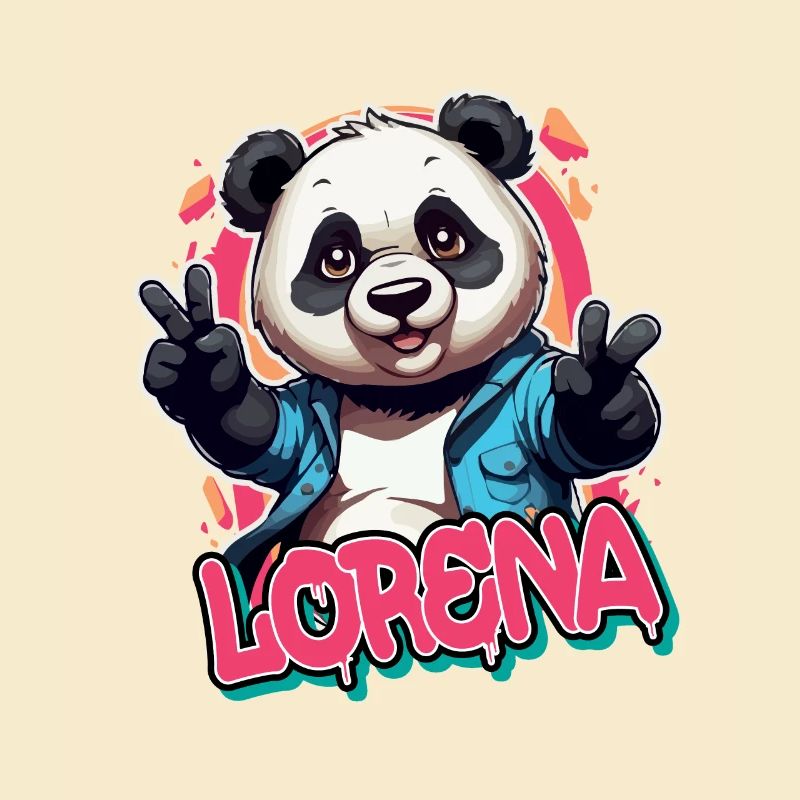 LORENA - Schöner Mädchen Name mit coolem Panda
