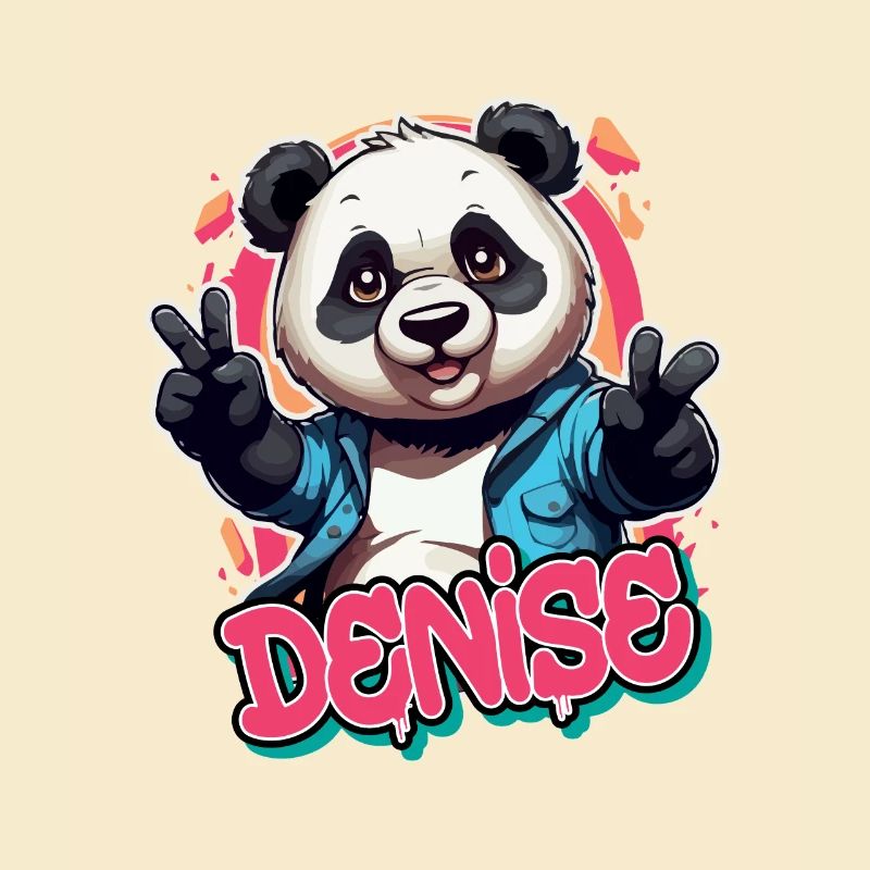 DENISE - Schöner Mädchen Name mit coolem Panda